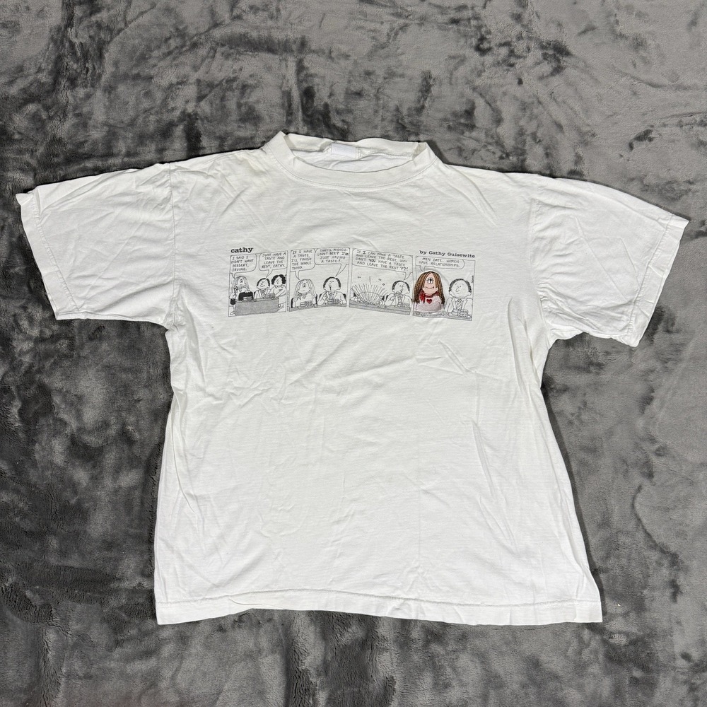 Vintage 1993 Cathy Guisewite Shirt Mens M Dessert Cartoon Comic Strip Graphic